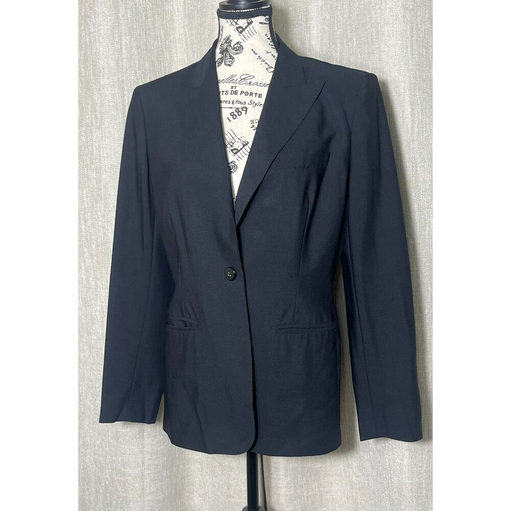 Max Mara Virgin Wool/Mohair Black Weekender Blazer Italy 10 Work Basic Capsule